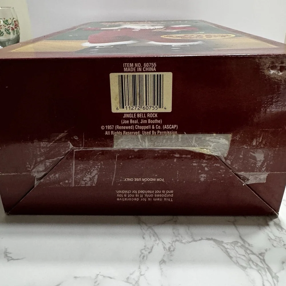 Jingle Bell Rock Santa 16 Animated Singing Christmas Figure w Box Adapter vtg